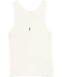 Saint Laurent - Top Con Logo Bordado - Lyst