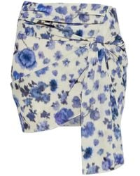 Isabel Marant - Printed Stretch Silk Ovia Mini Skirt - Lyst