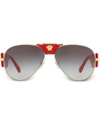 Versace - Lunettes De Soleil À Monture Pilote - Lyst
