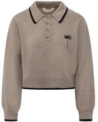 Palm Angels - Palm Shadow Knit Polo Shirt - Lyst