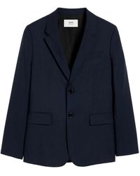 Ami Paris - Single Breasted Wool Blazer - Lyst