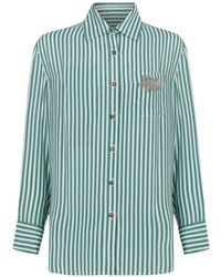Hui Milano - Petunia Striped Floral-Appliqué Shirt - Lyst