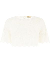 Saint Laurent - Lace Blouse - Lyst