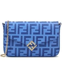 Fendi - Ff Diamonds Leather Wallet On Chain - Lyst