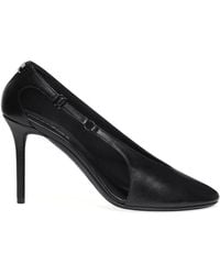 Courreges - 100Mm Oblique Leather Pumps - Lyst