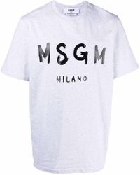 MSGM - T-shirt à logo imprimé - Lyst