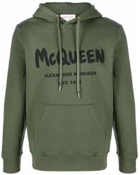 Alexander McQueen - Graffiti Logo-print Hoodie - Lyst