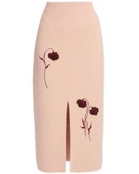 Erdem - Embroidered Pencil Midi Skirt - Lyst