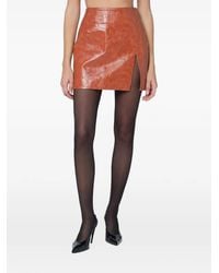 ANDAMANE - Mini Split Leather Skirt - Lyst