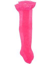 Versace - Floral-Lace Thigh-High Stockings - Lyst