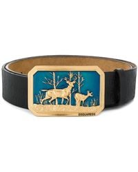 DSquared² Ceinture à plaque logo - Noir