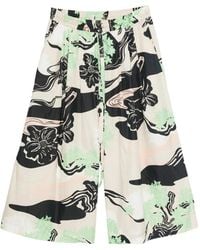 Psophia - Floral-Print Wide-Leg Trousers - Lyst