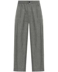 Giorgio Armani - Elasticated-Waistband Turn-Up Trousers - Lyst