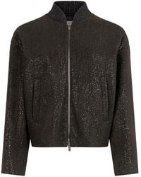 Peserico - Chaqueta Con Lentejuelas Y Cremallera - Lyst