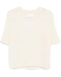 Bompard - V-Neck Short-Sleeve Sweater - Lyst