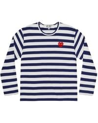 COMME DES GARÇONS PLAY - Striped-Pattern T-Shirt - Lyst