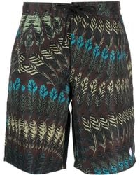 Marcelo Burlon - Feather-Print Swim Shorts - Lyst
