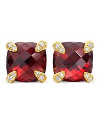 David Yurman - 18Kt Chatelaine Garnet And Diamond Stud Earrings (8Mm) - Lyst