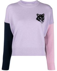 Maison Kitsuné - Sweater With Color-Block Design - Lyst