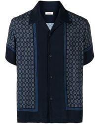 Sandro - Patterned-jacquard Short-sleeve Shirt - Lyst