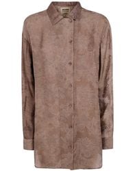 Uma Wang - Gerafftes Hemd Mit Jacquardmuster - Lyst