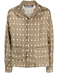 Palm Angels - Monogram-Print Silk Shirt - Lyst