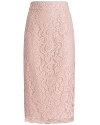 Dolce & Gabbana - Floral-Lace Midi Skirt - Lyst