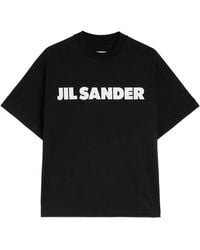 Jil Sander - Kurzärmeliges T-Shirt Mit Logo-Print - Lyst