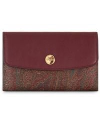 Etro - Essential Paisley-print Leather Wallet - Lyst