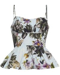 Cara Cara - Alba Floral-Print Peplum Top - Lyst