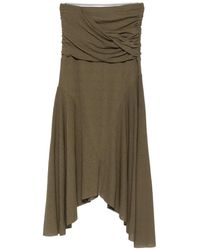 Ganni - Ruched Asymmetric-Hem Asymmetric Skirt - Lyst