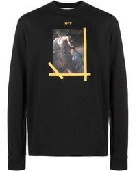 Off-White c/o Virgil Abloh - Painting-Print Long-Sleeve T-Shirt - Lyst