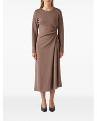 MEIMEIJ - Knot-Detail Long-Sleeve Midi Dress - Lyst