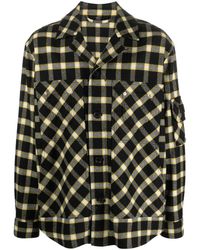 Versace - Button-down Checked Shirt Jacket - Lyst