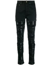 Saint Laurent - Sequin-Embellished Ripped Skinny Jeans - Lyst