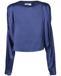 MM6 by Maison Margiela - Oversized Cut-Out Satin Shirt - Lyst