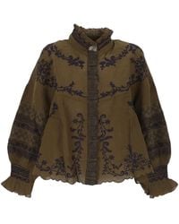 Antik Batik - Gerüschtes Penny Hemd Mit Stickerei - Lyst