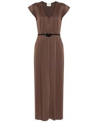 forte_forte - Satin Dress With Belt - Lyst
