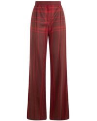 Alberta Ferretti - Check-Pattern Wide-Leg Trousers - Lyst