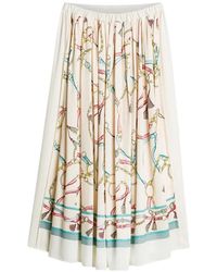 forte_forte - Chain-Print Pleated Midi Skirt - Lyst