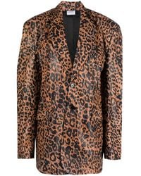 Vetements - Leopard-Print Leather Blazer - Lyst