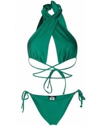 Noire Swimwear - Satin-Finish Triangle-Cup Bikini Set - Lyst