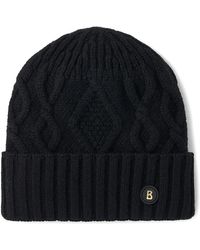 Bogner - Cable-Knit Logo Beanie Hat - Lyst