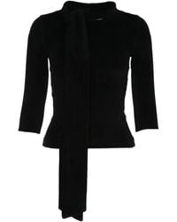 Balenciaga - Scarf-Detail Velvet Top - Lyst