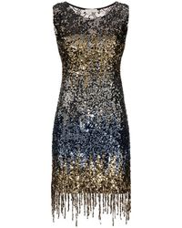 sequin fringe cutout mini dress