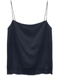 Dorothee Schumacher - Habotai Silk Lace Trim Top - Lyst