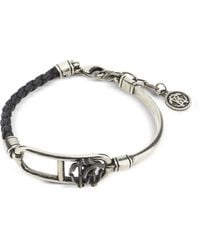 Roberto Cavalli - Leather-Braided Rc Monogram-Detail Bracelet - Lyst