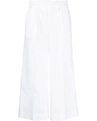 P.A.R.O.S.H. - Wide-Leg Cotton Cropped Trousers - Lyst