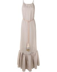 Framed Maxi-jurk Met Ruches - Blauw