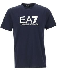 EA7 - Core Identity Embroidered-Logo T-Shirt - Lyst